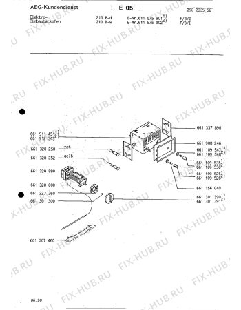 Схема №1 COMP.3108B-W GB с изображением Клавиша для духового шкафа Aeg 8996613013904